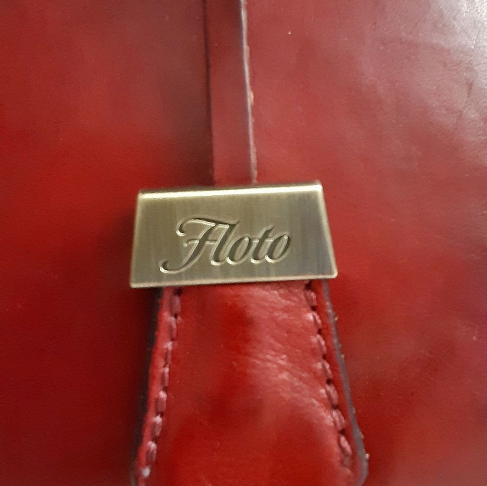 Floto red genuine leather satchel bag - Picture 13 of 16